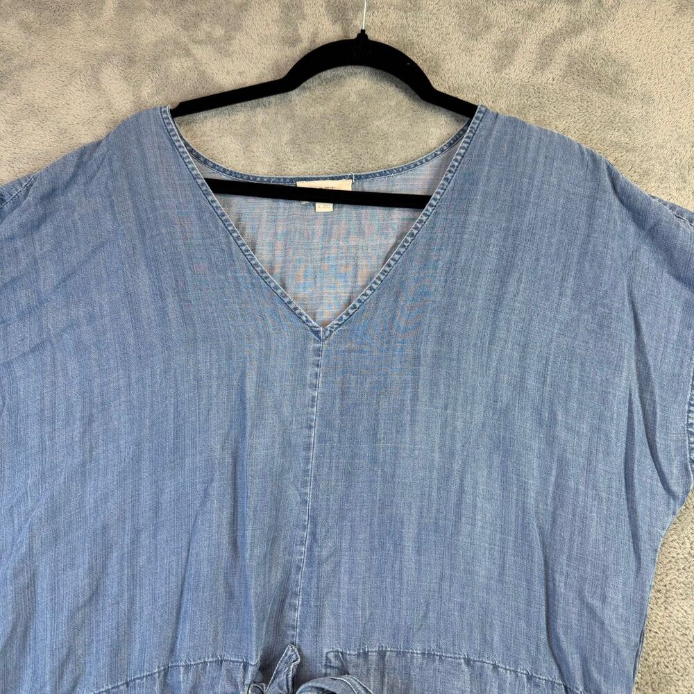 LOFT Outlet Mini Dress Womens Extra Large Blue Chambray Pockets Sleeveless Top - Picture 6 of 7